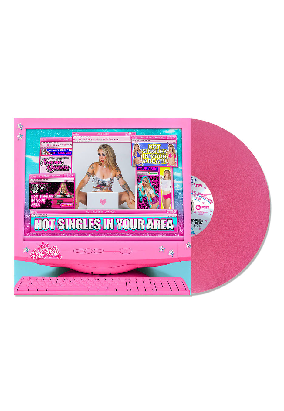 Scene Queen - Hot Singles In Your Area Neon Magenta w/Glitter - Colored Vinyl | Neutral-Image