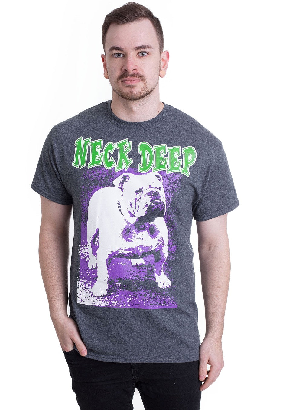 Neck Deep - Bulldog Dark Heather - T-Shirt | Men-Image