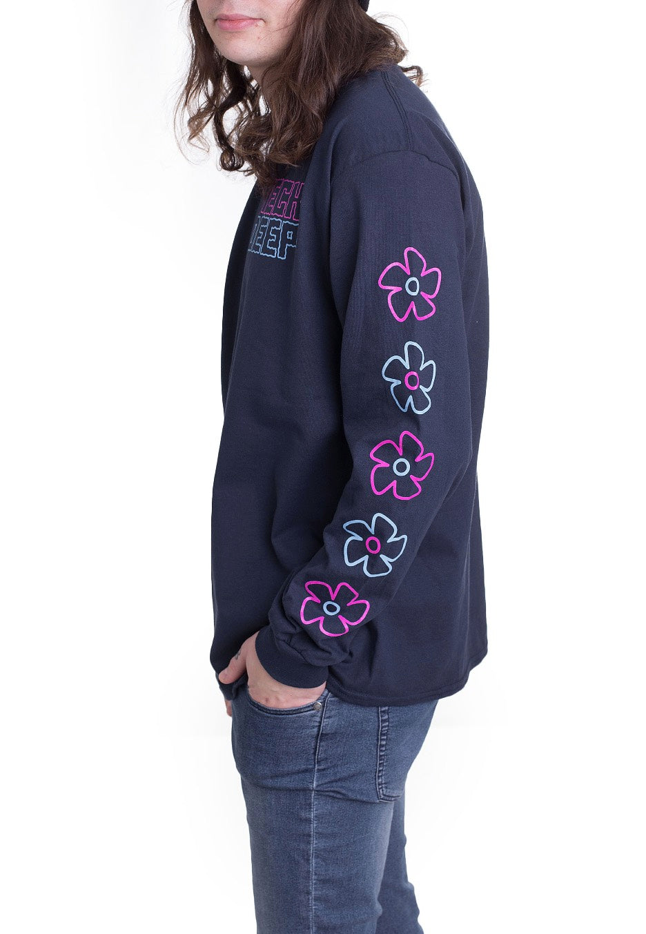 Neck Deep - Flower Icons Navy - Longsleeve | Men-Image