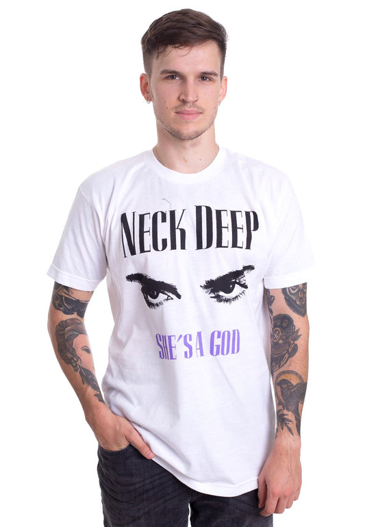 Neck Deep - She's A God White - T-Shirt | Men-Image