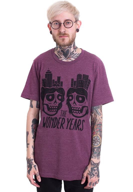 The Wonder Years - Skulls Heather Maroon - T-Shirt | Men-Image